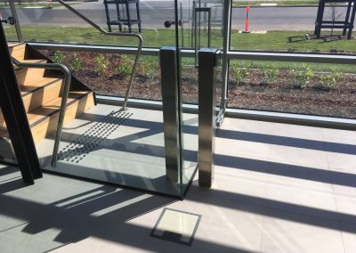 steel and glass panels